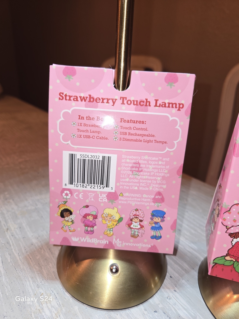 Strawberry Shortcake Strawberry Touch Lamp 3 Light Temps Glass Top New - Picture 4 of 8